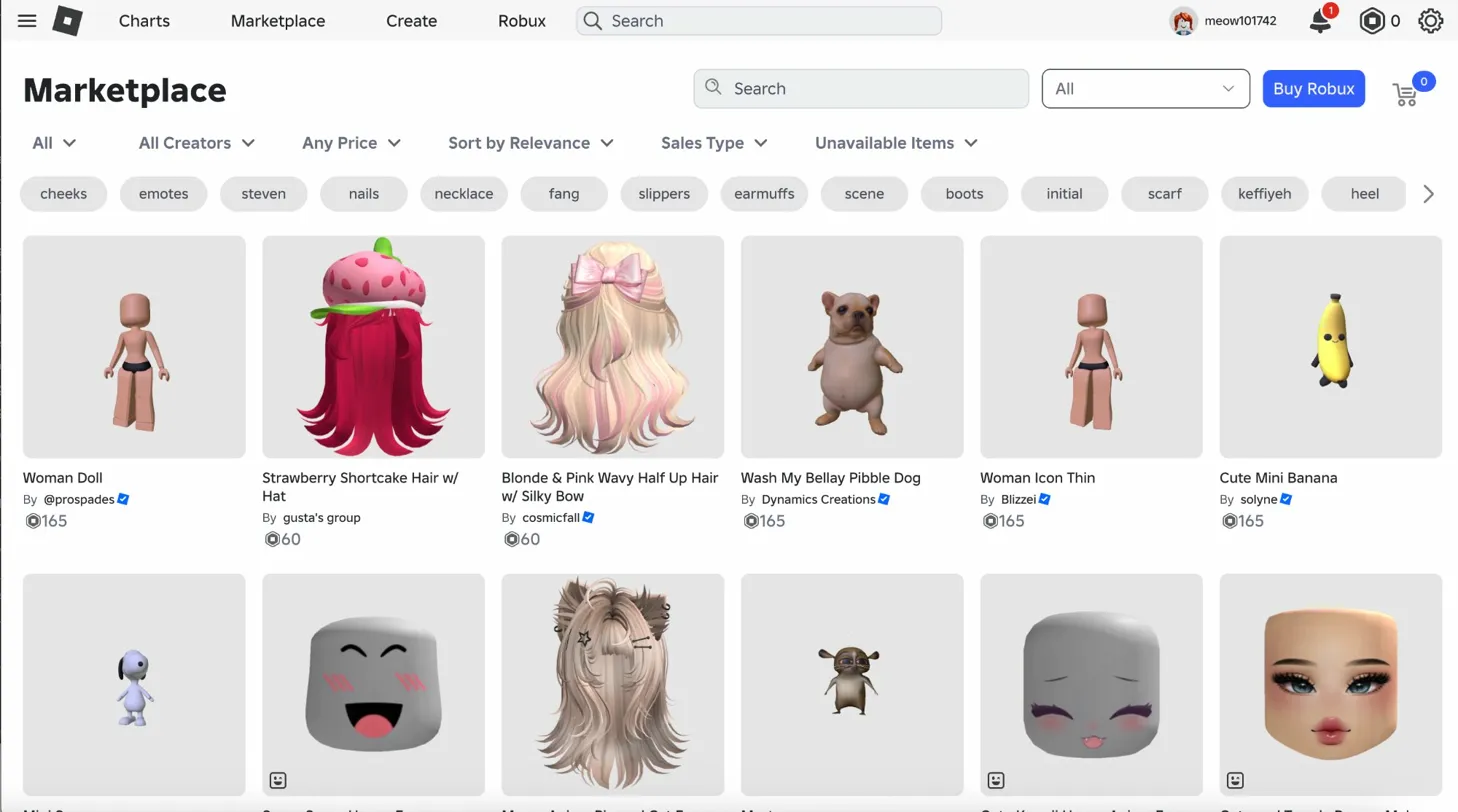Roblox marketplace pattern